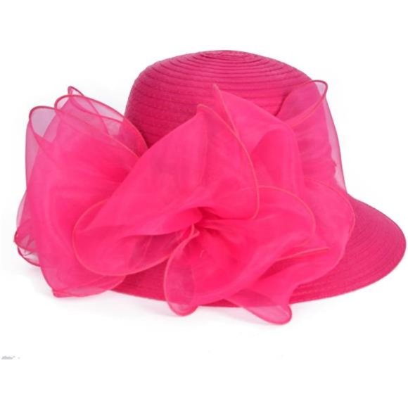 Women\'s Cloche Oaks Church Dress Bowler Derby Wedding Hat, Rose